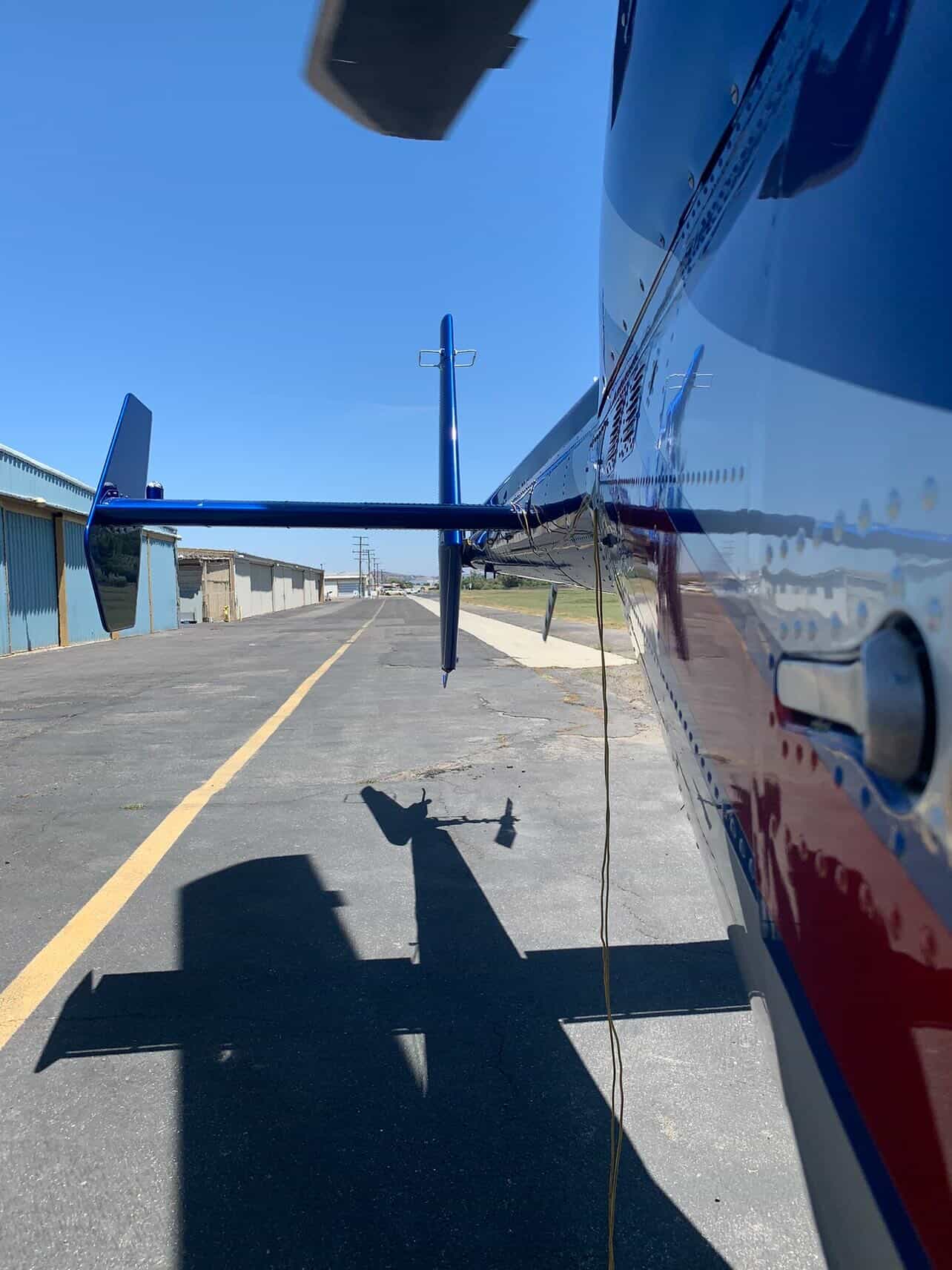 Close-up of helicopter fuselage detail and panel lines